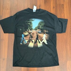 Vintage The Beatles Black Abbey Road T-Shirt Y2K